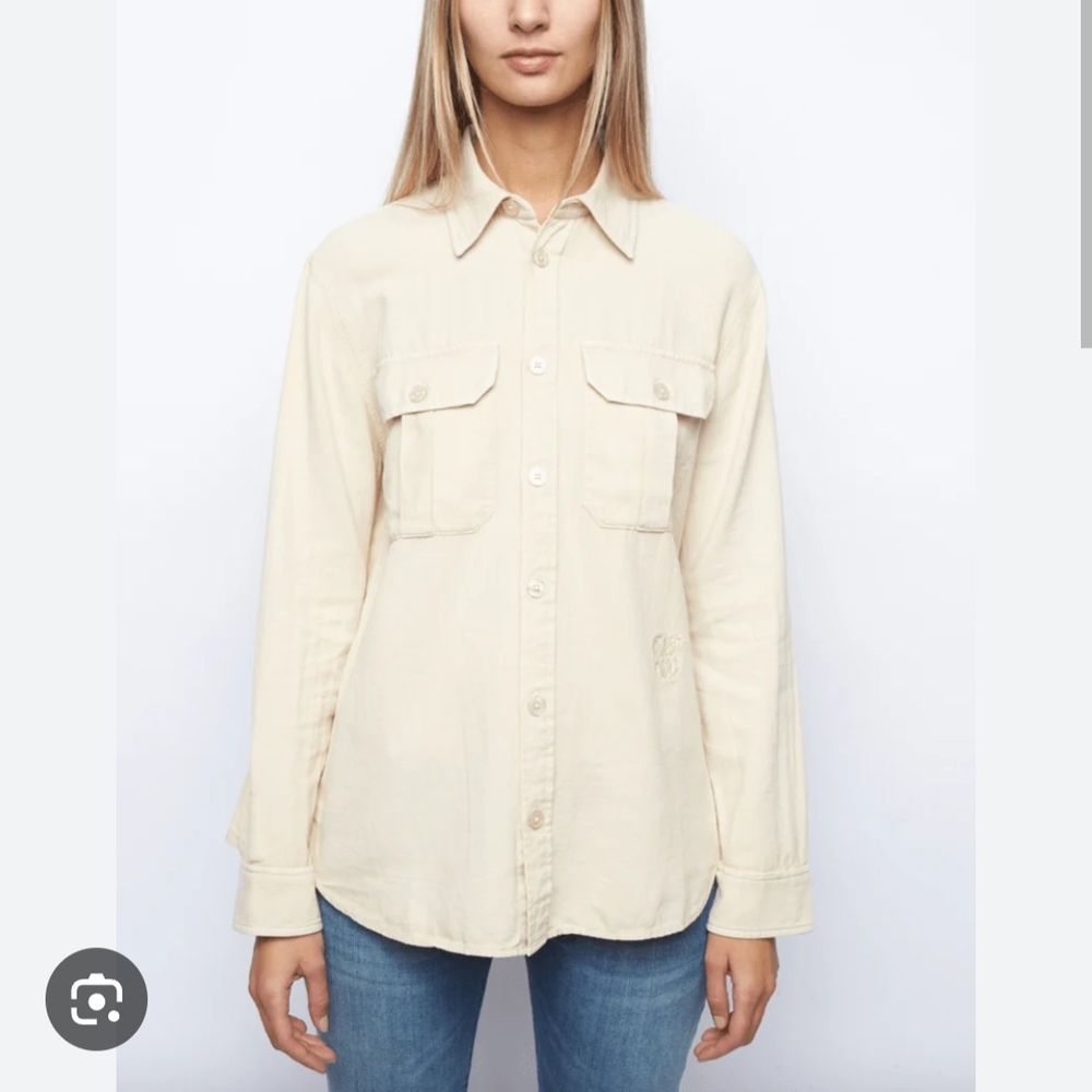 ⛔️SOLD⛔️ *NEW* Zadig & Voltaire Beige Button-Up Shirt - Picture 3 of 4